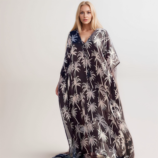 Mia Black Kaftan with Front Tie Size AU 12-20