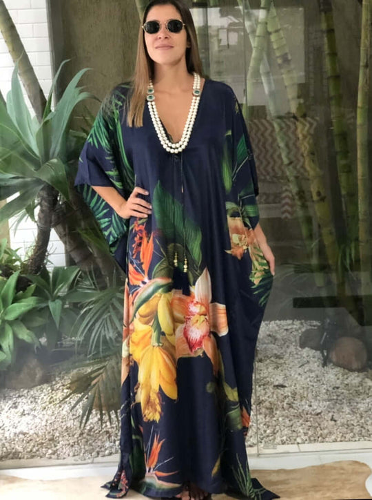 Coco Bella Silk Mix Front Tie Kaftan 12-20-More designs available