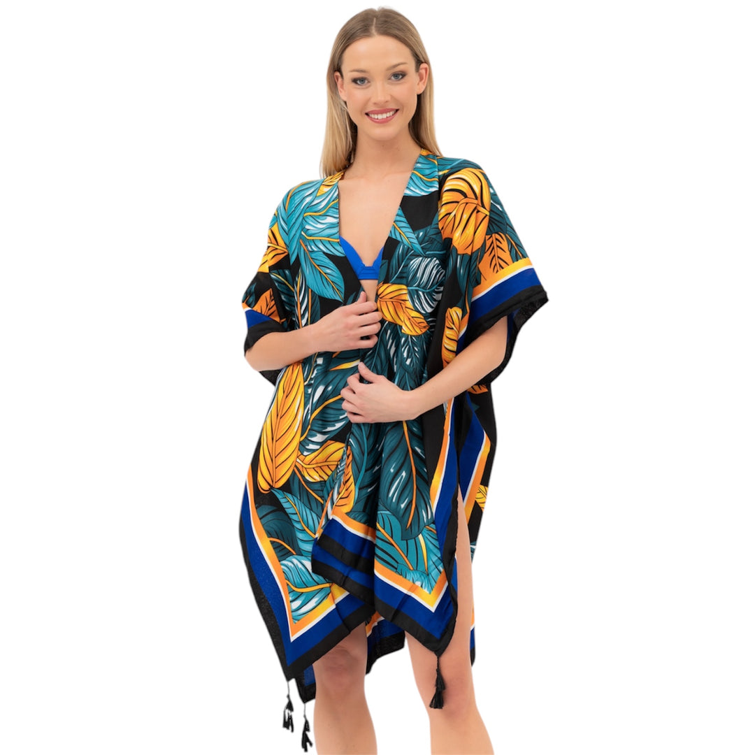 Maya Tropical Tassel Open Kimono Free size