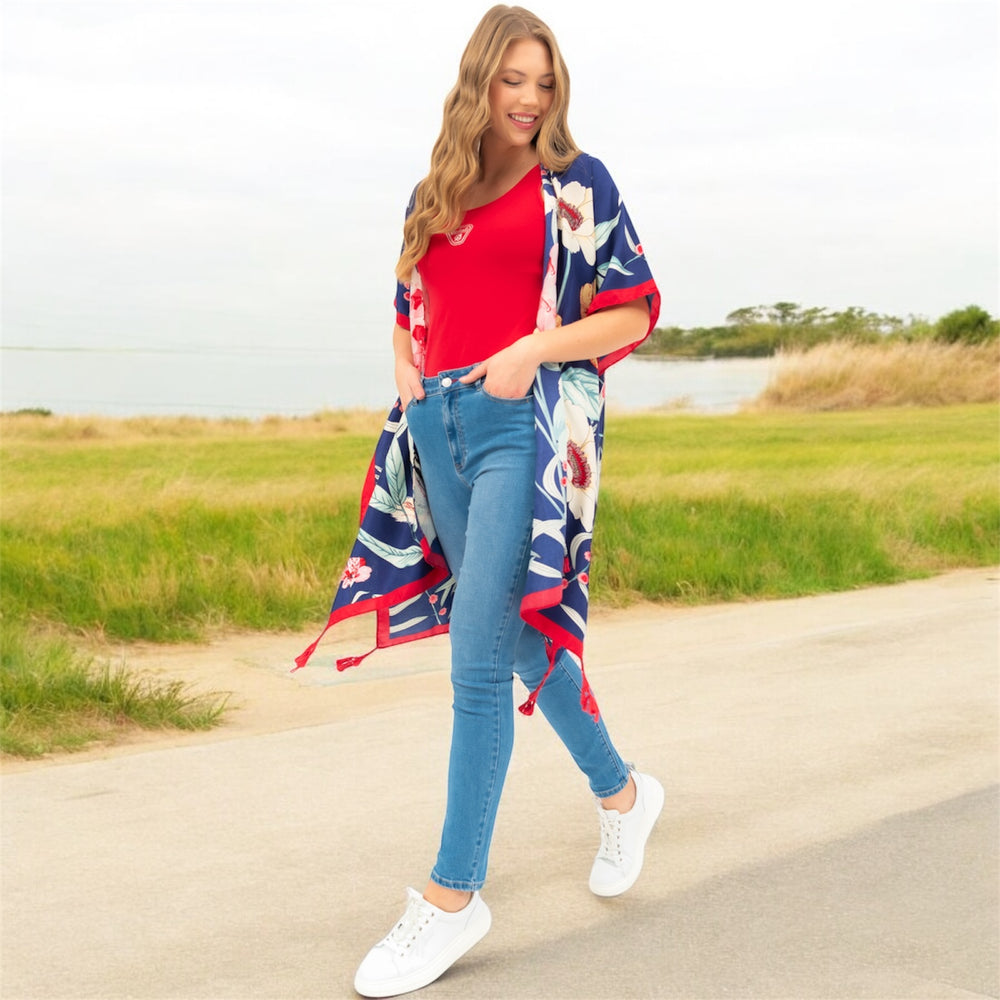 Kyra Abstract Tassel Open Kimono Free Size AU 10-24