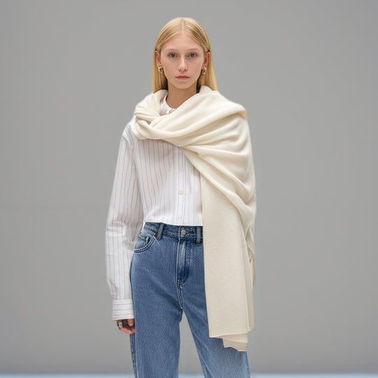 Julian knitted Pure cashmere scarf/ shawl/ Travel wrap-Colours available-Extra Large