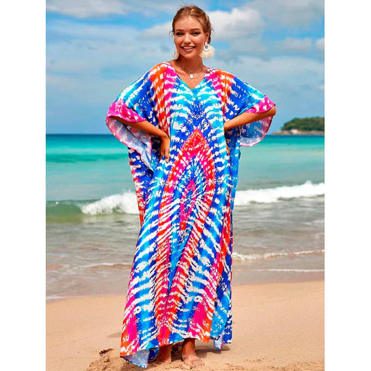 Mia Colourful Breezy Maxi kaftan Free Size-More styles available