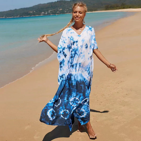 Mia Colourful Breezy Maxi kaftan Free Size-More styles available