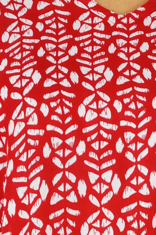 Red Maya Short Top Tunic One Size 14-26