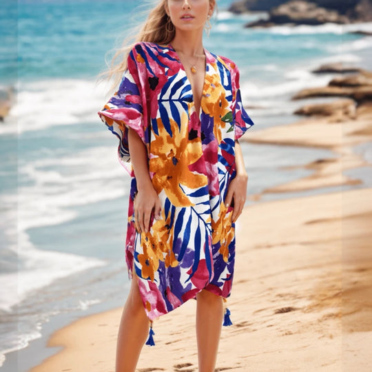 Kyra Abstract Tassel Open Kimono Free Size AU 10-24