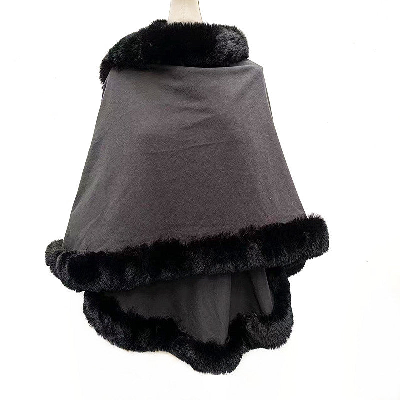 Luxurious Jumbo Wrap with Faux Fur Trim