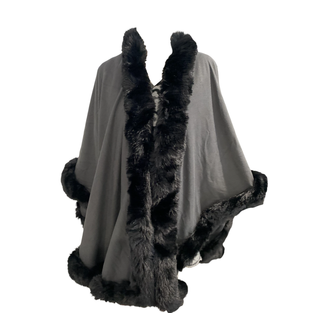 Luxurious Jumbo Wrap with Faux Fur Trim