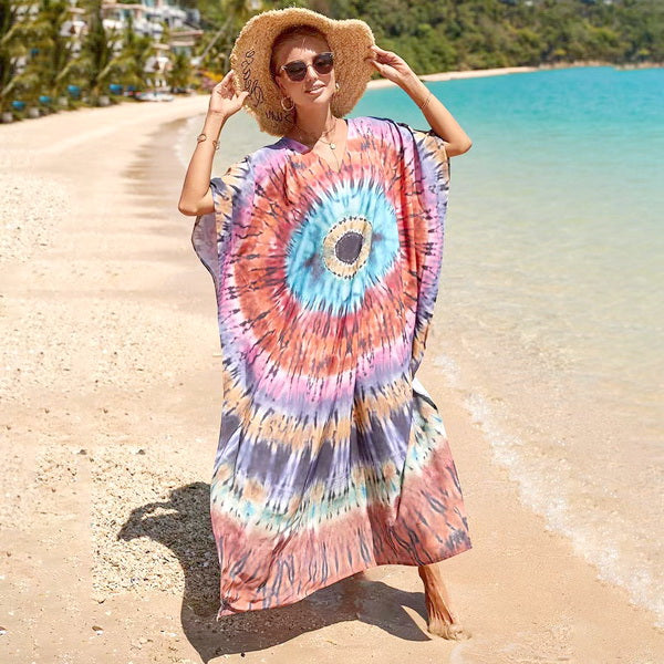 Mia Colourful Breezy Maxi kaftan Free Size-More styles available