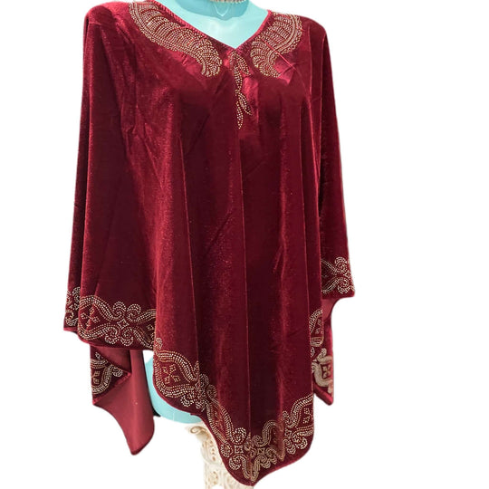velvet silk poncho