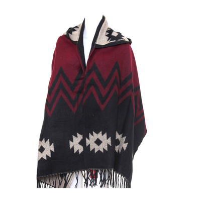Bohemian Blanket Poncho hoodie cape shawl wrap