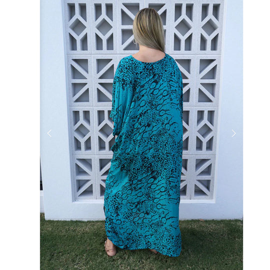 Teal Maya Rayon Kaftan  | Maya Kaftan  Dress 12-26 | Mk Lane