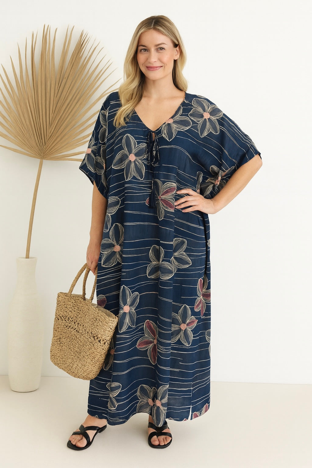 Maya Blue Fusion Kaftan one size fits AU 12-26