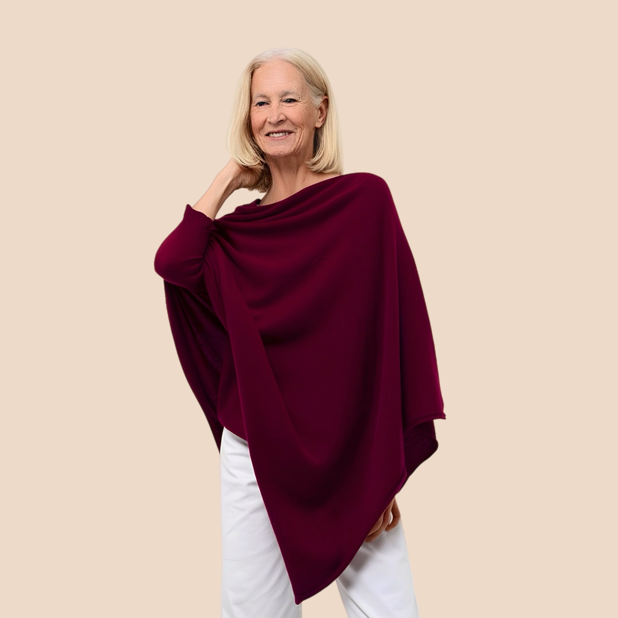 Women’s Pure Cashmere Oversized Julian Maya Poncho-More colours available