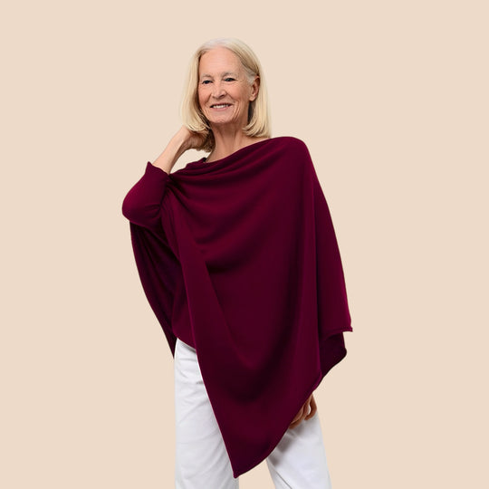 Women’s Pure Cashmere Oversized Julian Maya Poncho-More colours available