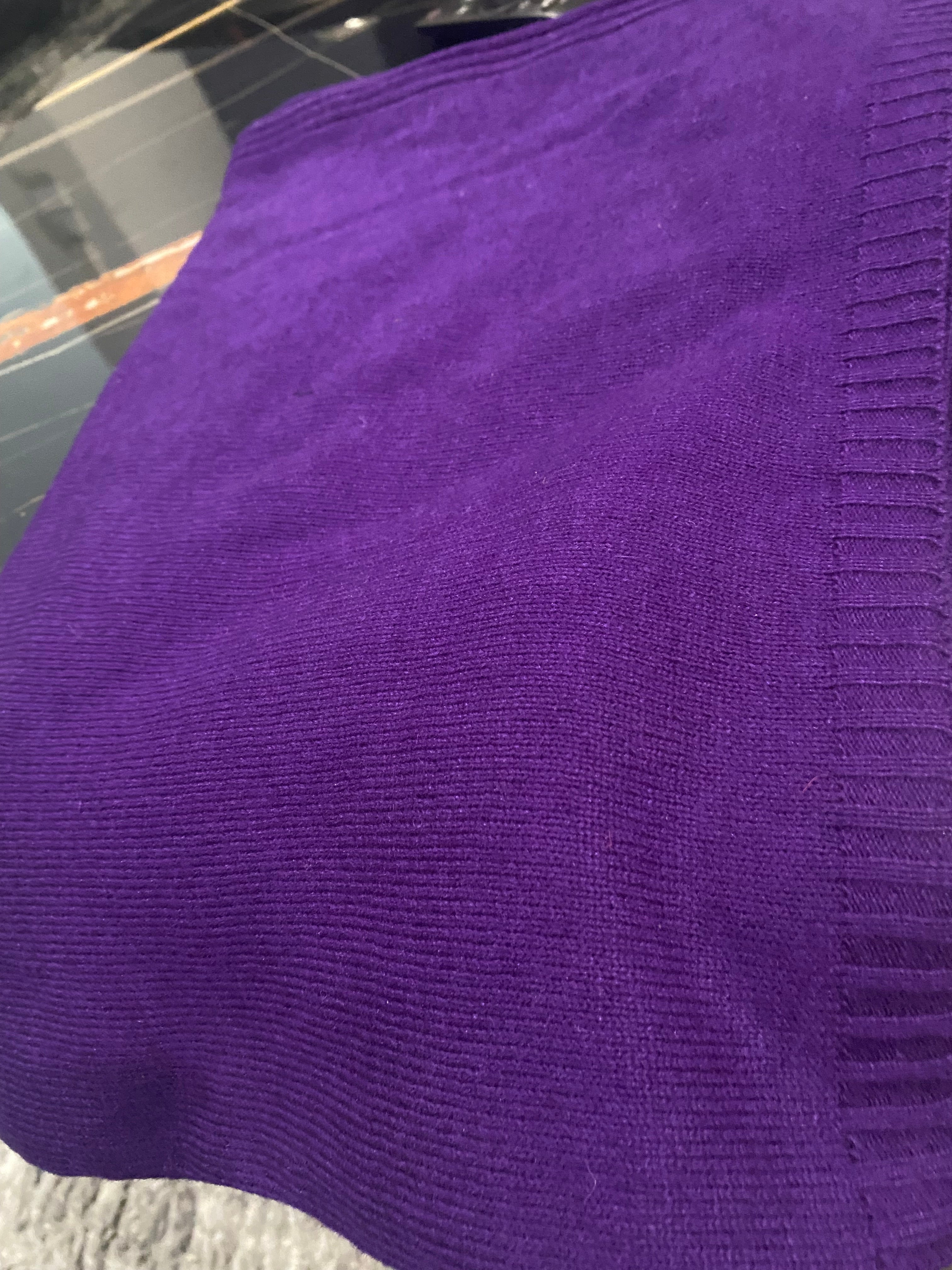 Purple 100% Cashmere Wool Oversized Julian Poncho