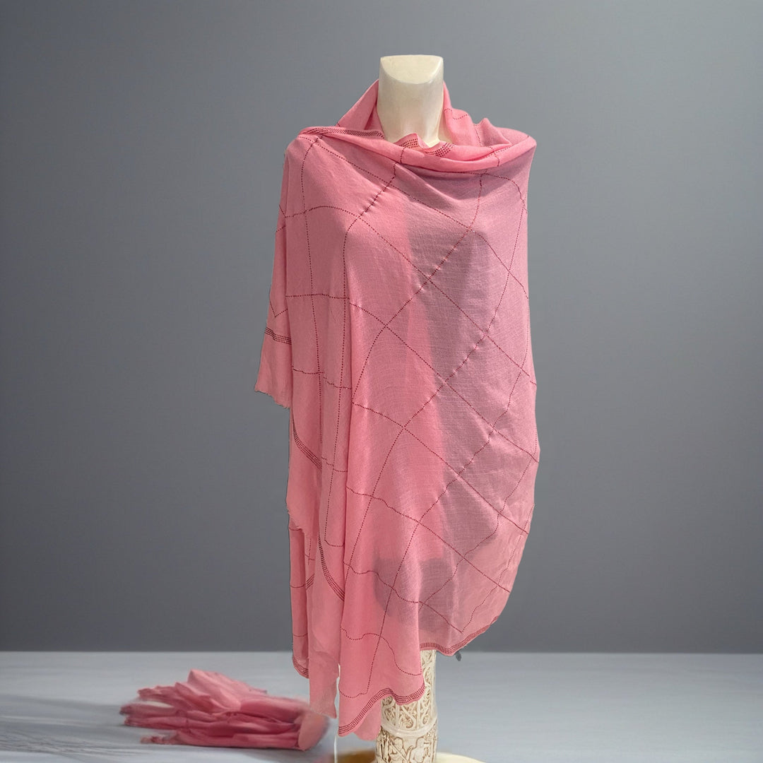 Julian Cashmere Bling Pink Handwoven Wedding Wrap Shawl