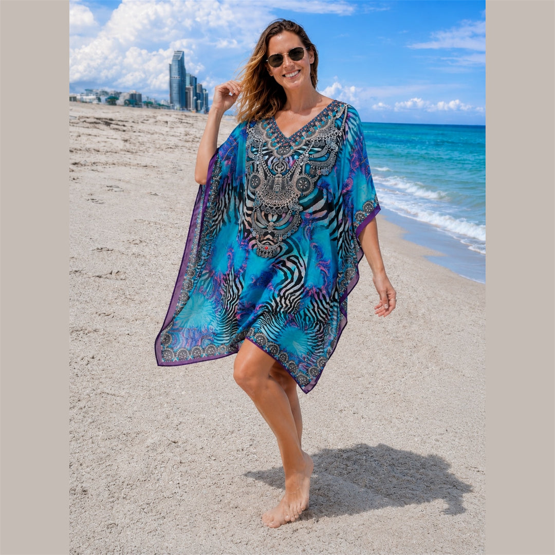 Kyra Bling Short Kaftan one size fits AU 12-20