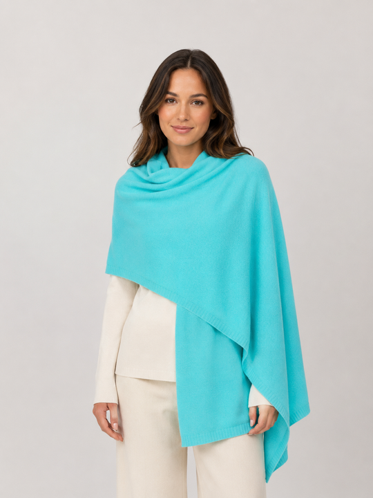 Julian Ocean Blue Blue Cashmere Wrap