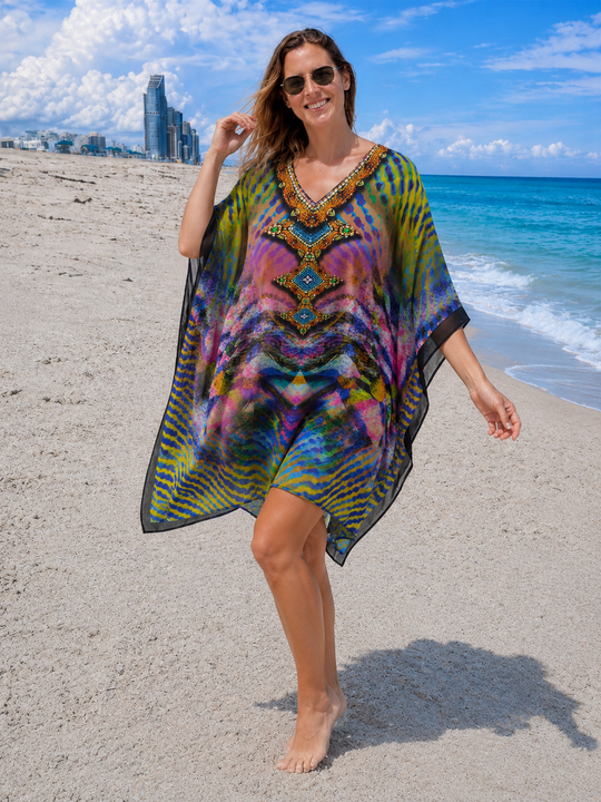 Kyra Bling Short Kaftan one size fits AU 12-20