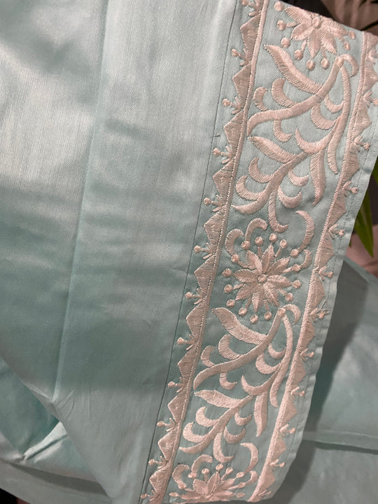 Pistachio Coco Bella MIDI Embroidered Shirt Kaftan Dress