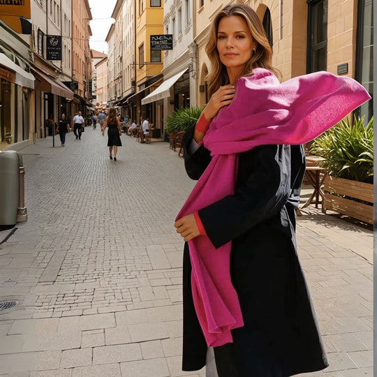 Julian knitted Pure cashmere scarf/ shawl/ Travel wrap-Colours available-Extra Large