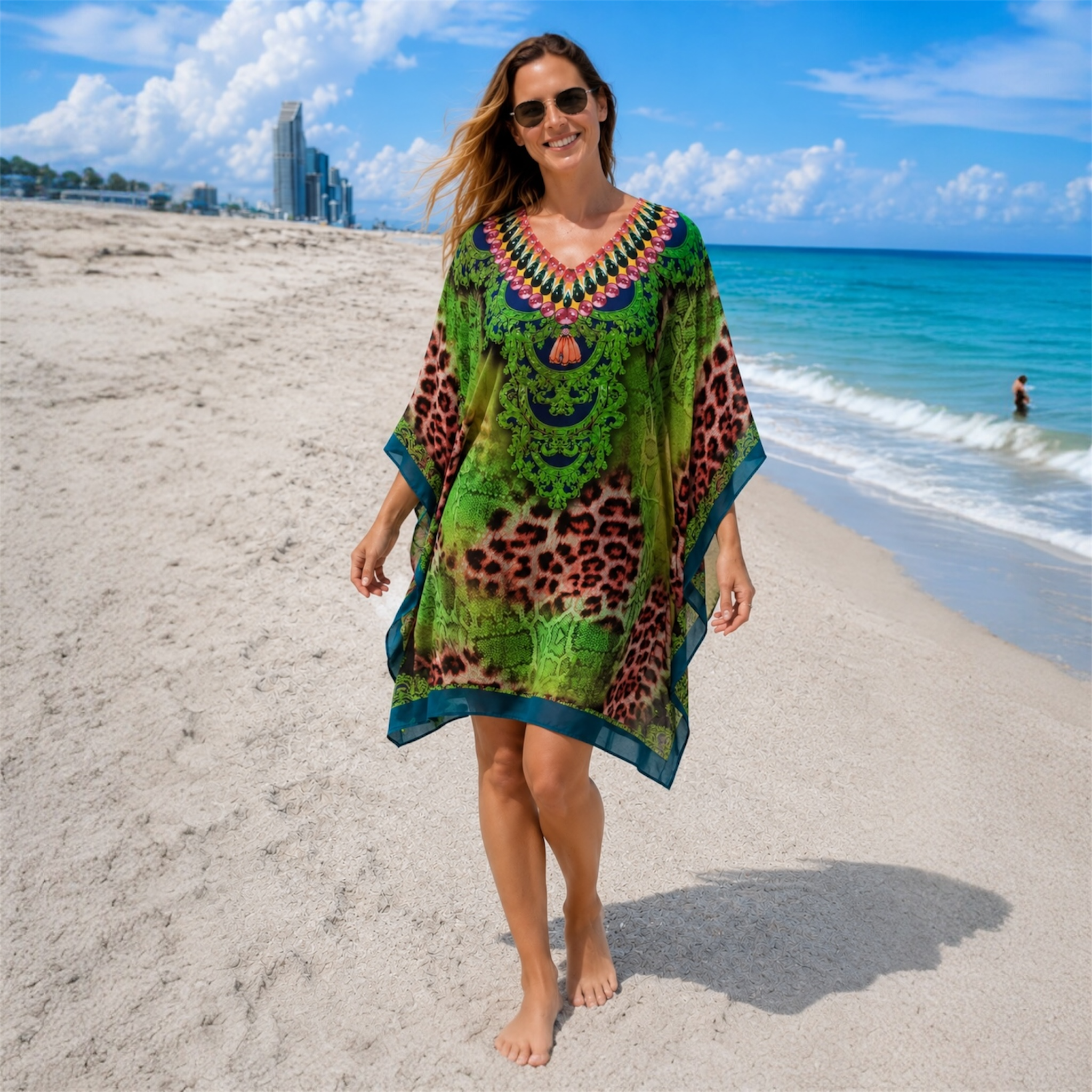 Kyra Bling Short Kaftan one size fits AU 12-20 - More Styles available