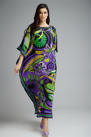 Maya Colour magic MIDI Kaftan Dress- One Size AU 12-18