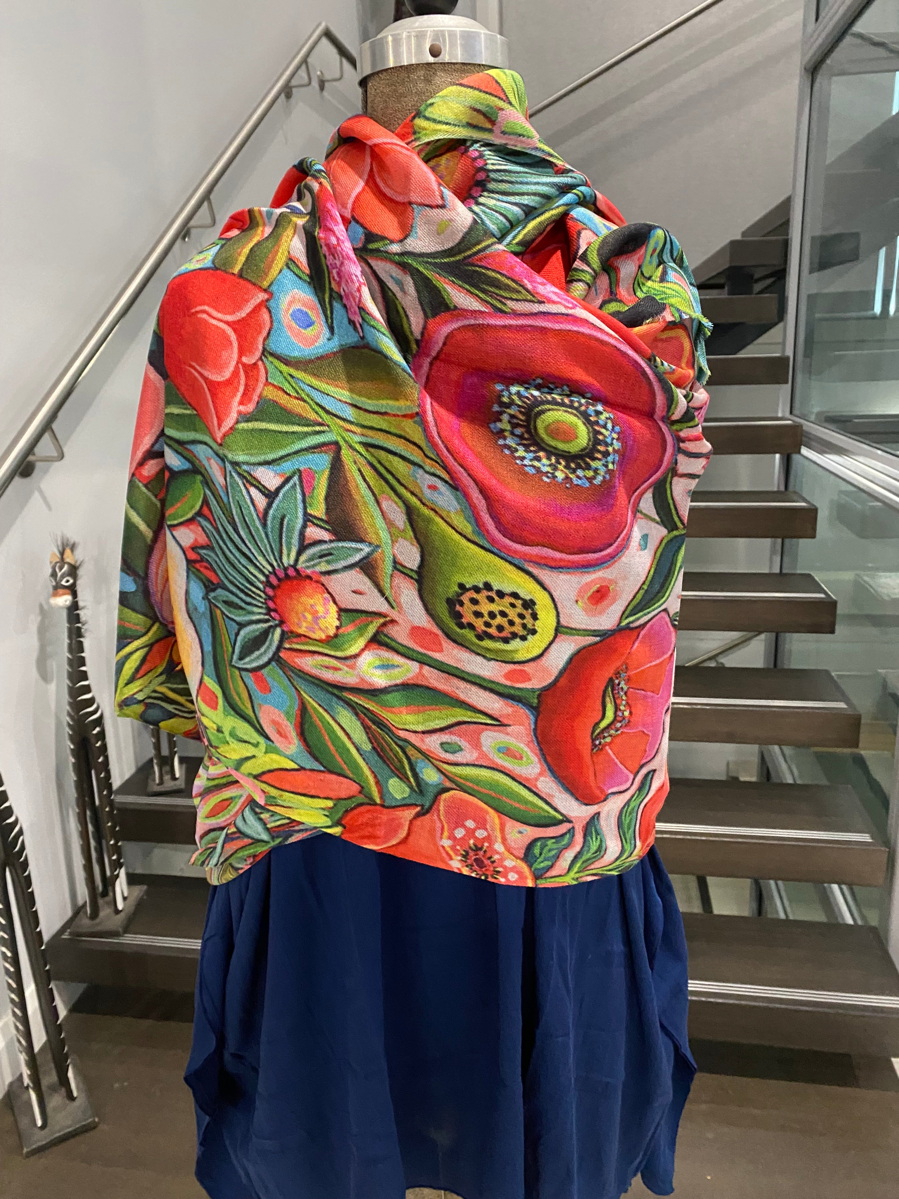 Wearable art 100% Cashmere Julian Scarf /Wrap-More Designs Available