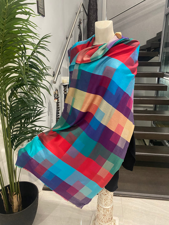 Julian Colour Zen Wool Silk Blend Wrap/ Scarf