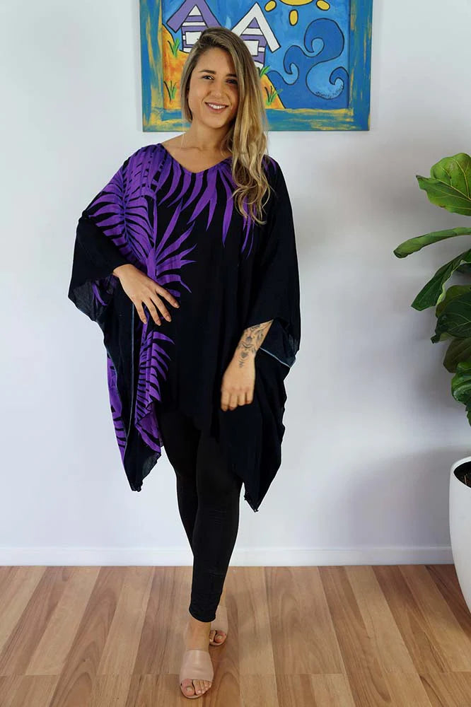 Purple Maya Short Top Tunic One Size -14-26