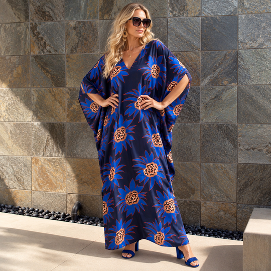 Maya Santorini Premium Rayon Breezy kaftan - Sizes Available AU 14-32