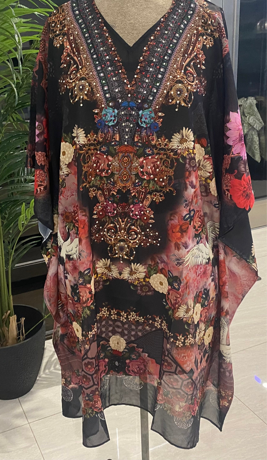Black Kyra Embellished Tunic Top AU 12-22