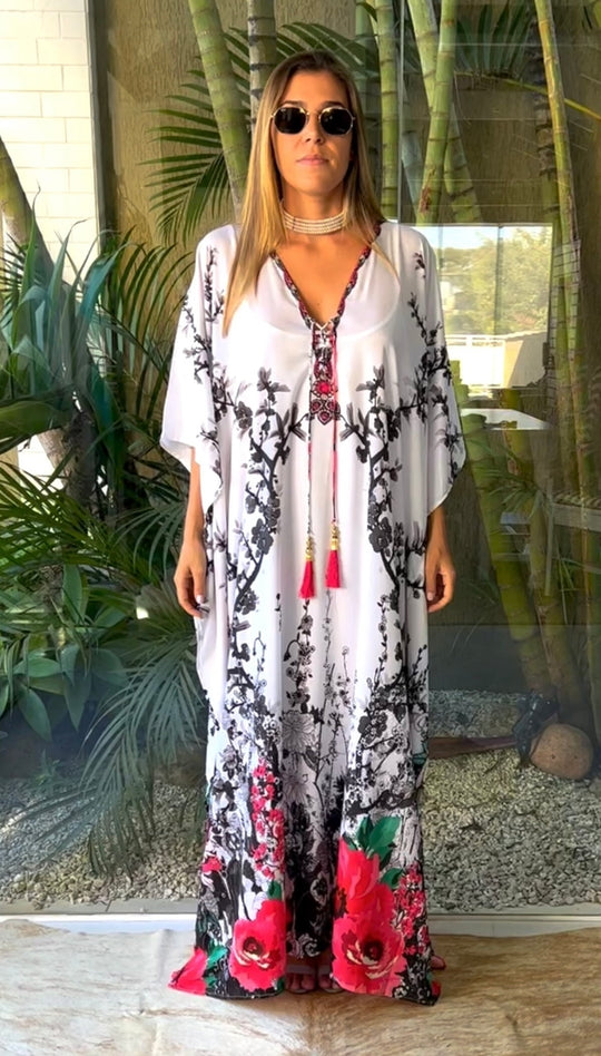 Coco Bella White Rosary kaftan 12-20