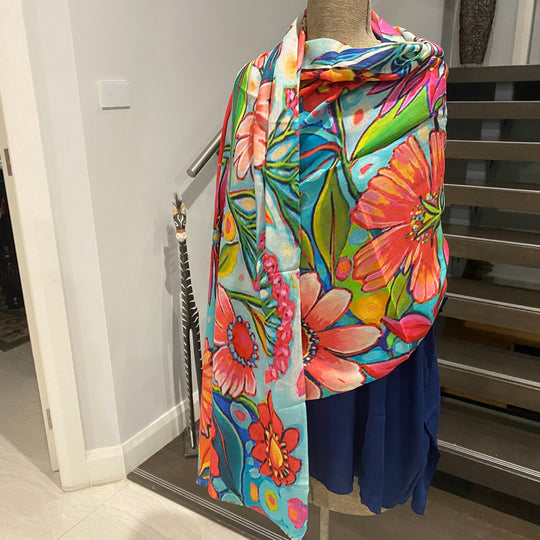 Wearable art 100% Cashmere Julian Scarf /Wrap