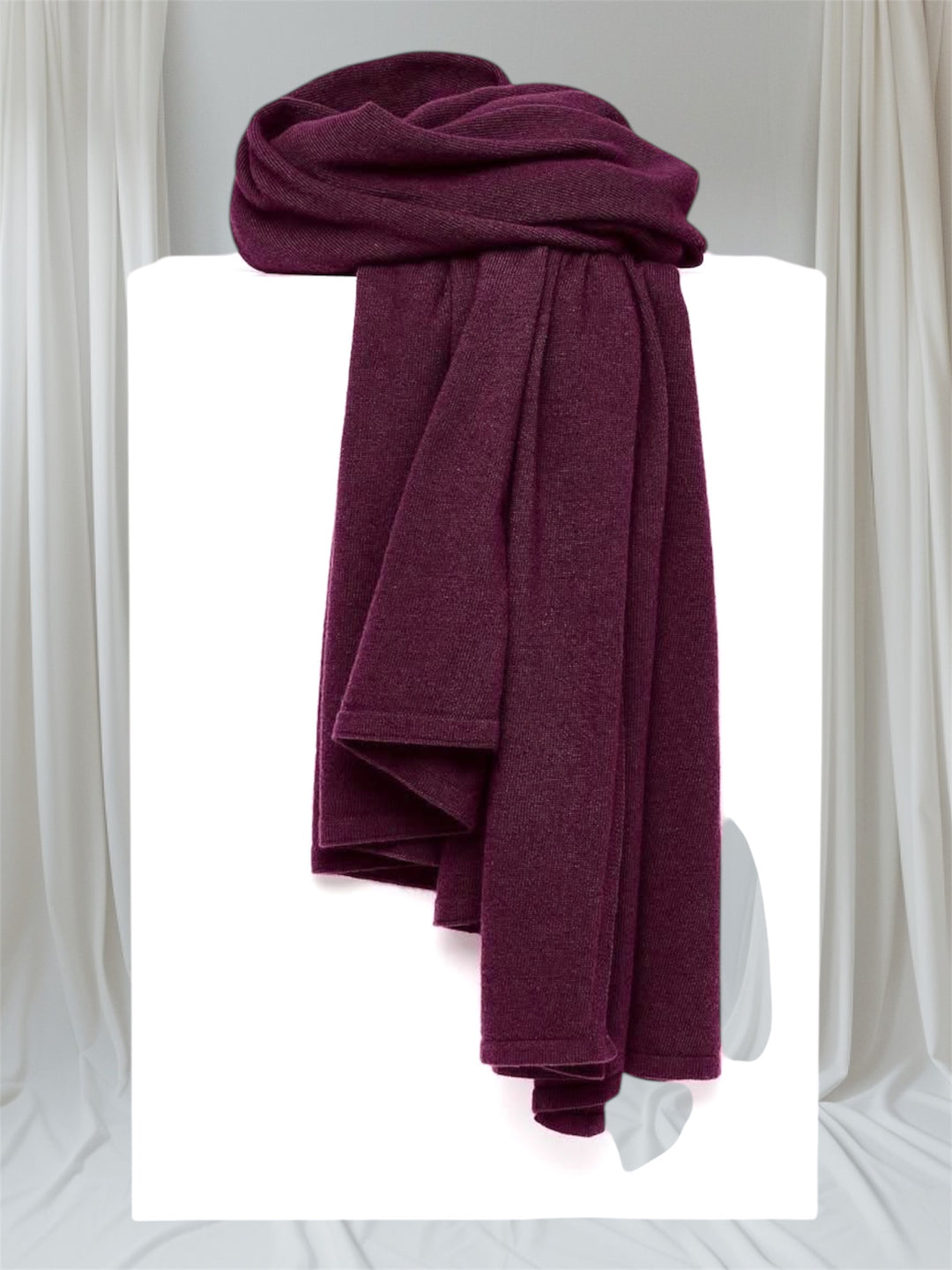 Wine 100% Cashmere 2 ply Julian Wrap/ Scarf-Extra Large