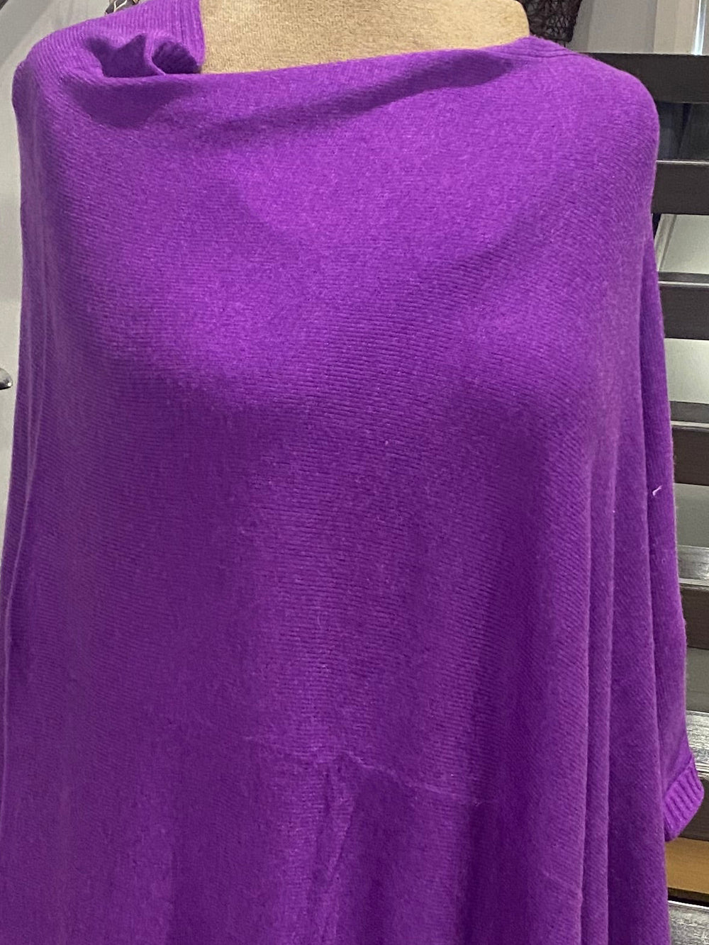 Violet 100% Cashmere Oversized Julian Poncho