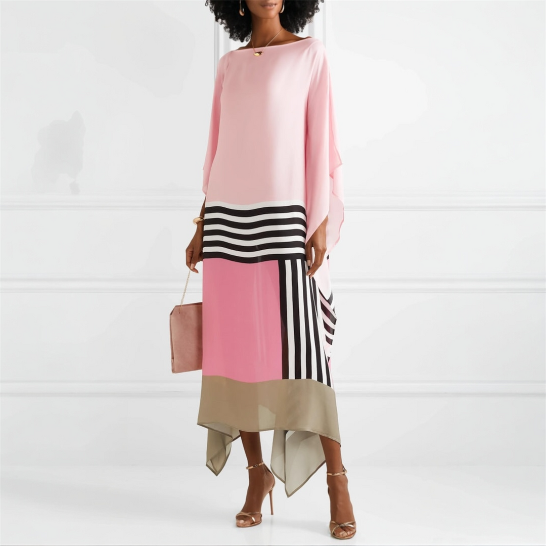 Pink Soft Satin Mia MIDI Kaftan Dress AU 10-18