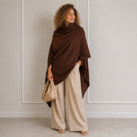 Cashmere Mocha Brown Luxe Julian Travel Wrap