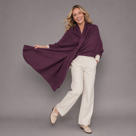 100% Cashmere 2 ply Knitted Julian Oversized Wrap -Unisex -30 Colours available