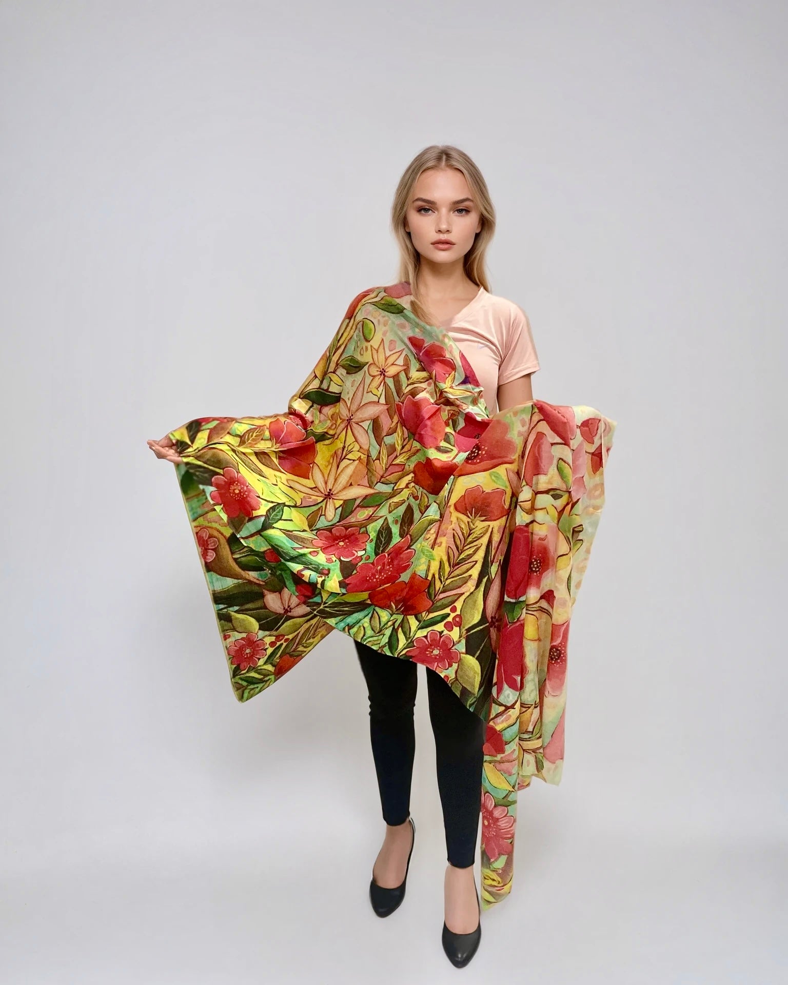 Wearable art 100% Cashmere Julian Scarf /Wrap-More Designs Available