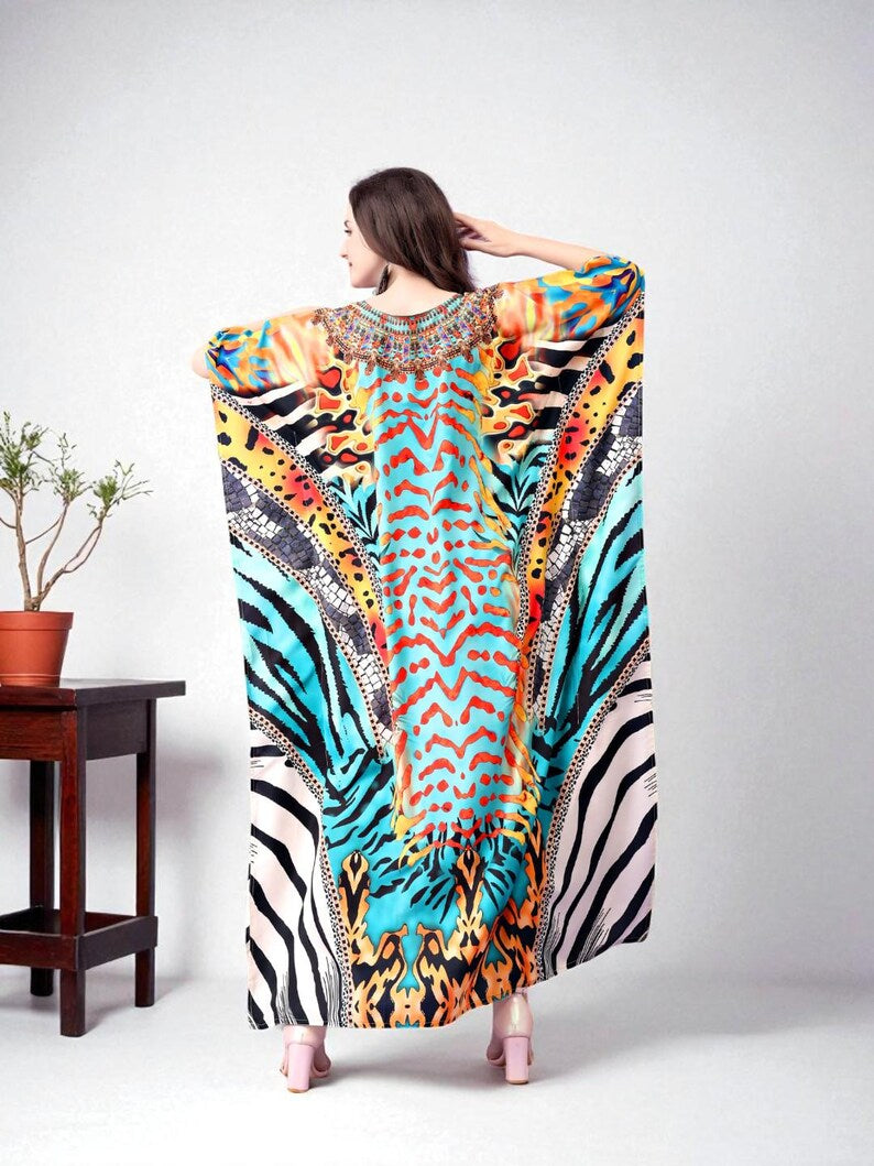 Enchanted hues Mia Embellished Kaftan Dress