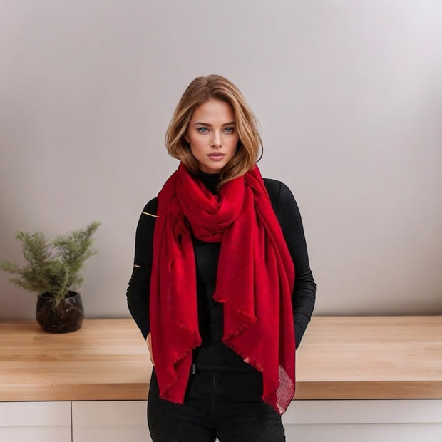 Red Pure Cashmere  Julian Wrap/ Scarf