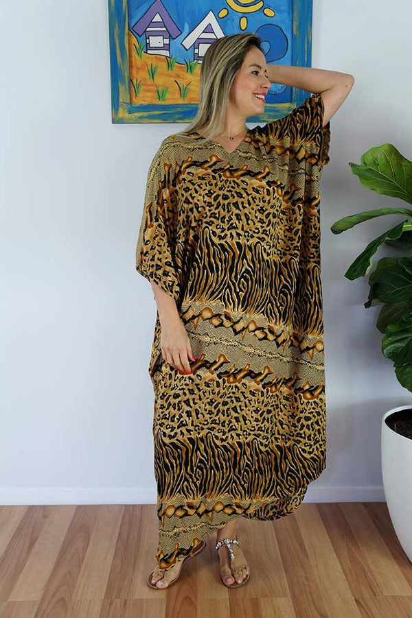 Long Leopard Maya Kaftans OSFA 14-26