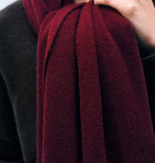 Burgundy 100% Cashmere 2 ply Julian Wrap/ Scarf-Extra Large