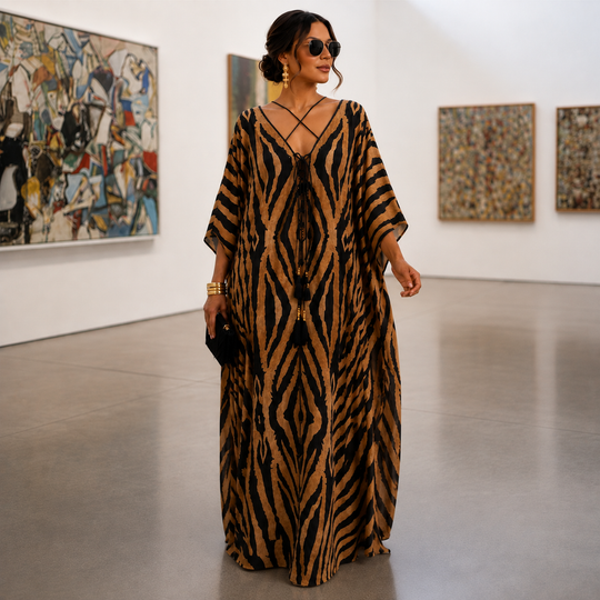 Coco Bella Mirage  Brown Black Luxe kaftan 12-20