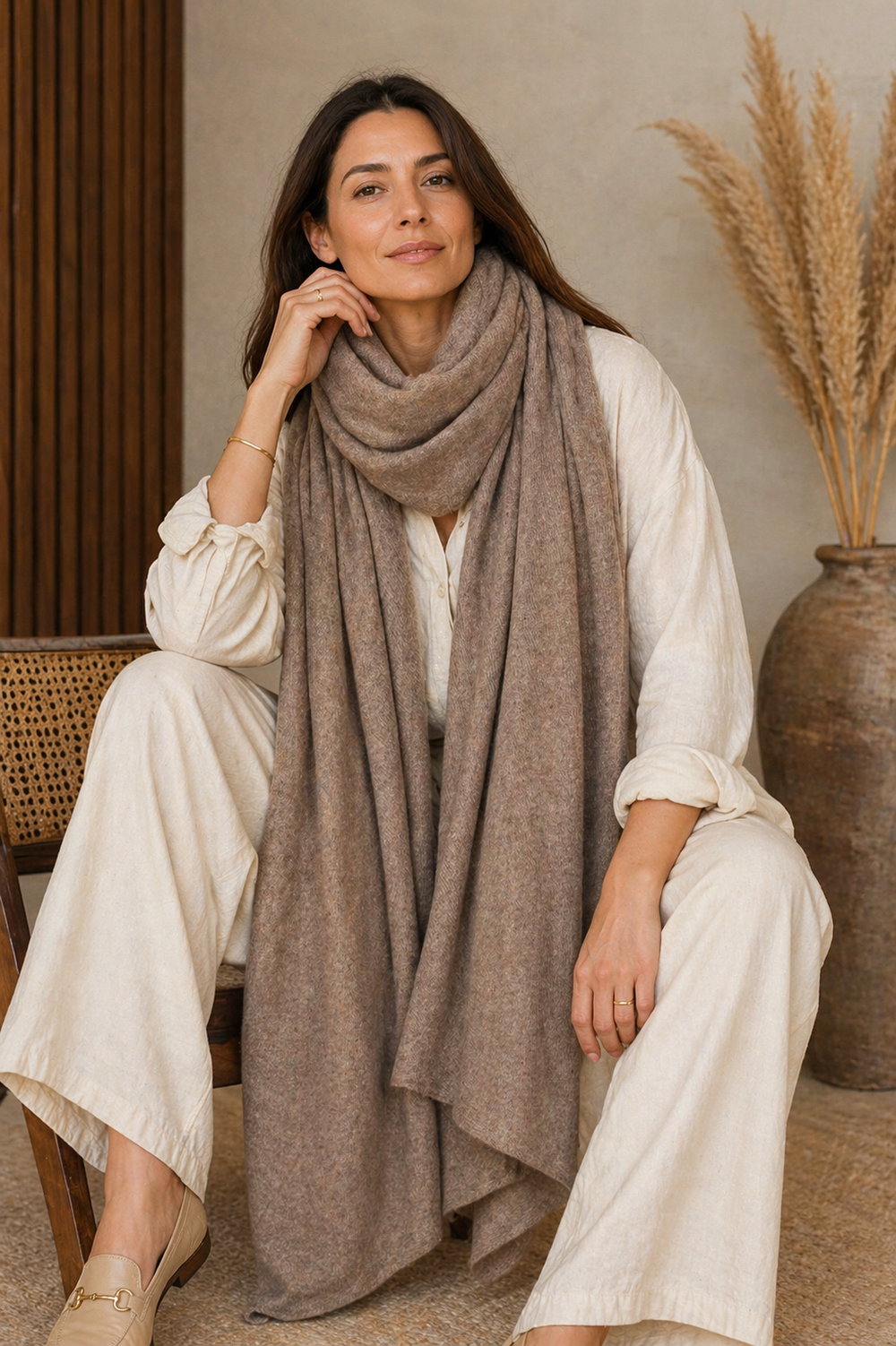 100% Cashmere 2 ply Knitted Julian Oversized Wrap -Unisex -30 Colours available