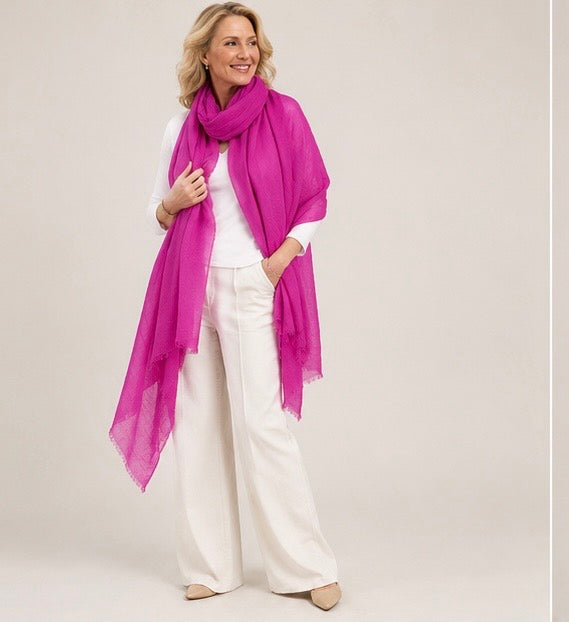 Julian 100% Ultra fine cashmere oversized scarf/ wrap/ shawl