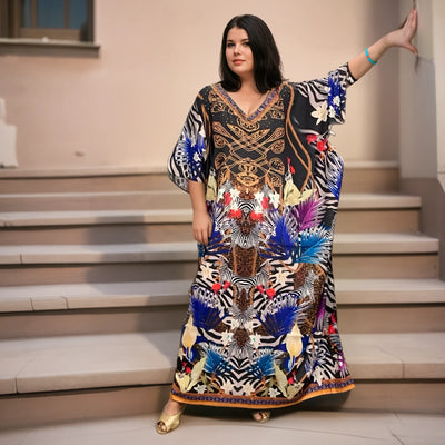 Malaga Dynasty Maya Art Silk Embellished Kaftan.Sizes Available AU 12-32