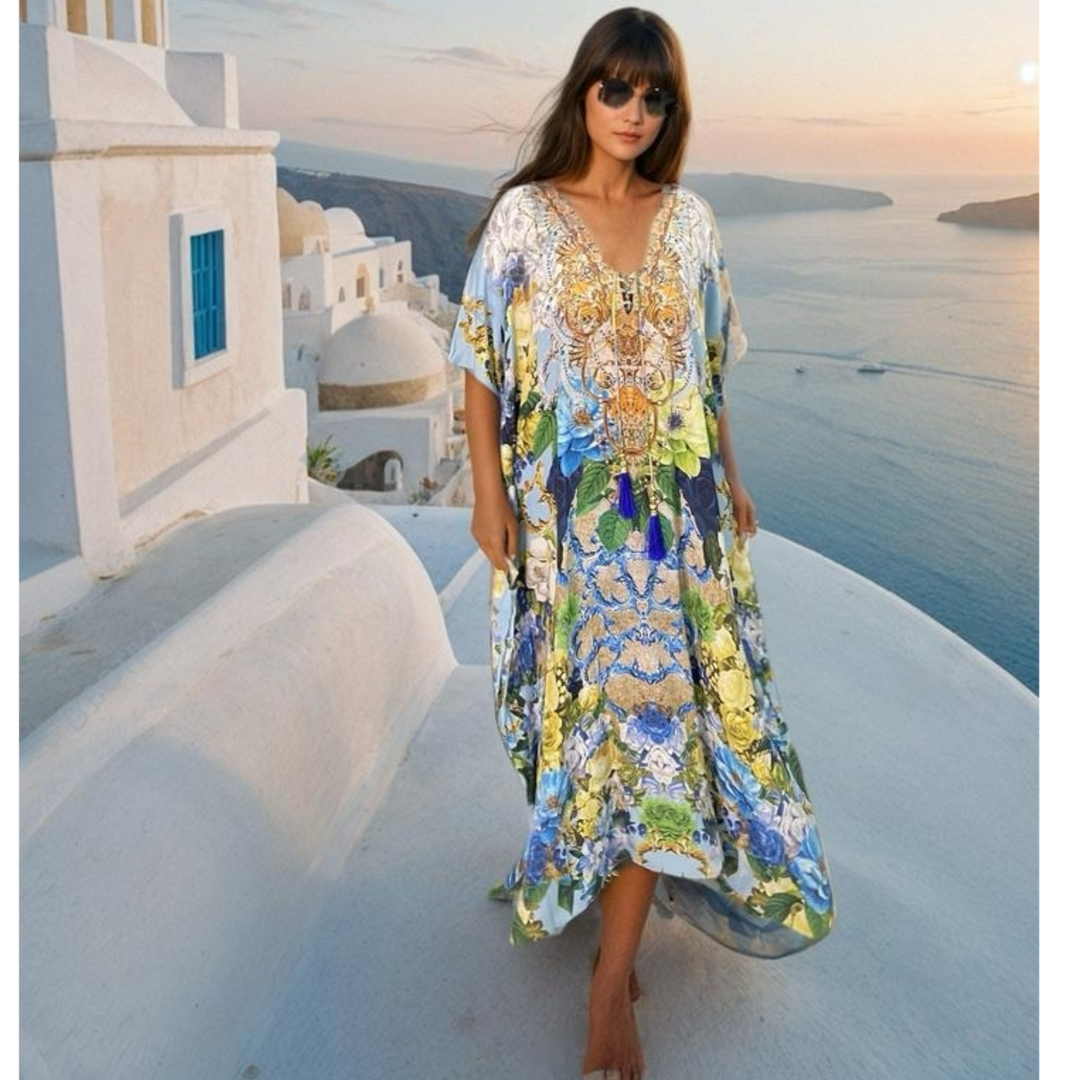 Coco Bella floral kaftan Maxi 12-20