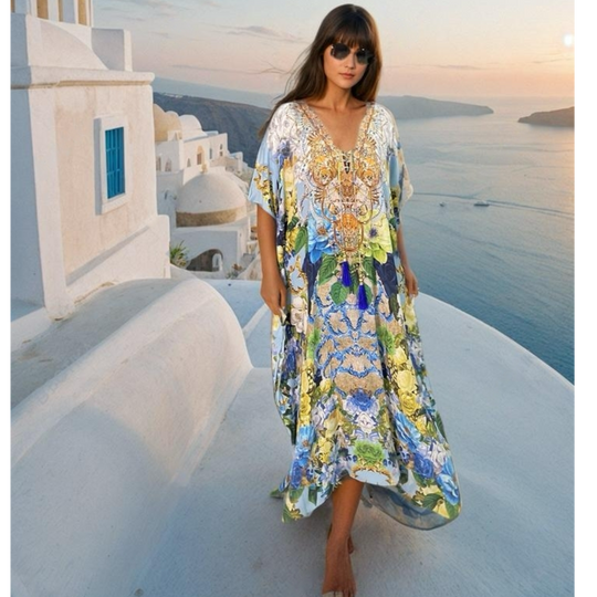 Coco Bella floral kaftan Maxi 12-20